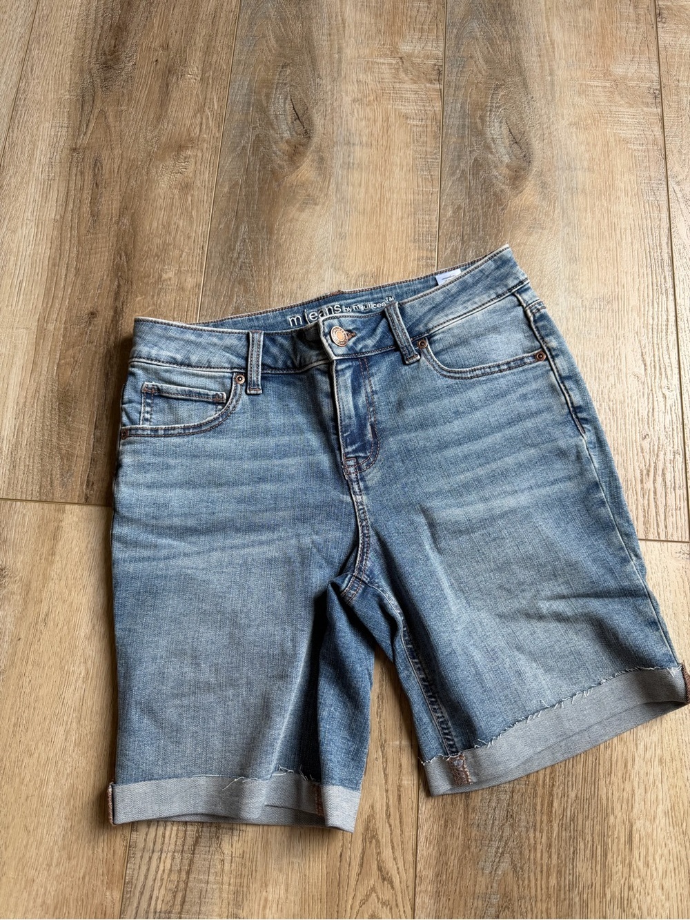 Maurices Light Blue Denim Roll Cuff Jean Shorts